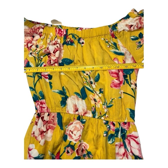 Band of Gypsies Maxi Dress Size 8 New Floral Off-Shoulder Yellow, Pink Dress - Picture 11 of 14